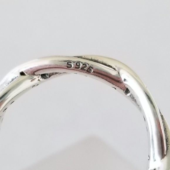 Sterling Silver Eternity Braided Pave Band - Picture 6 of 8